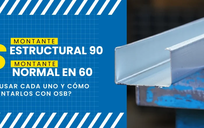 Comparación de Montante 90 estructural y Montante 60 con tablero OSB en construcción en seco