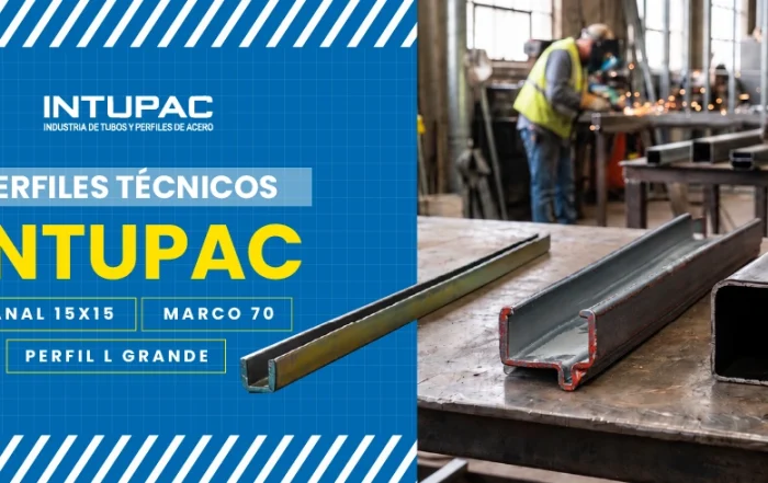 Perfiles técnicos INTUPAC: Canal 15x15, Marco 70 y Perfil L Grande